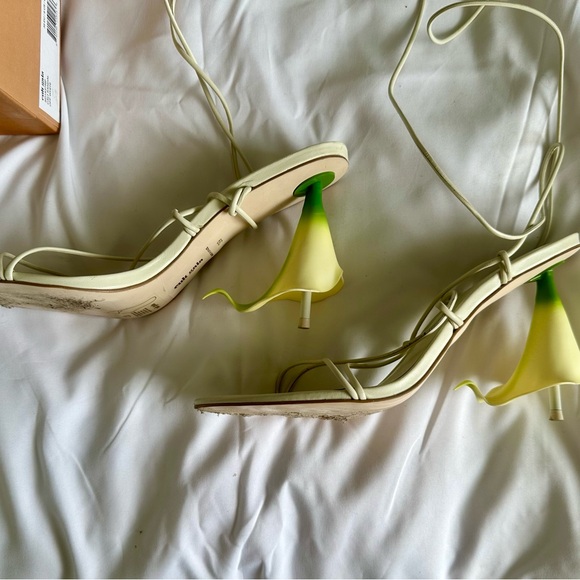 Cult Gaia Yellow and Cream Heels - Picture 2 of 4